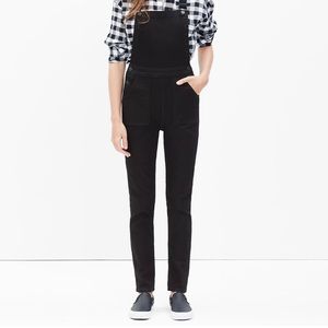 Madewell Black Denim Jeans Crossback Overalls High Rise Pockets XS J.Crew